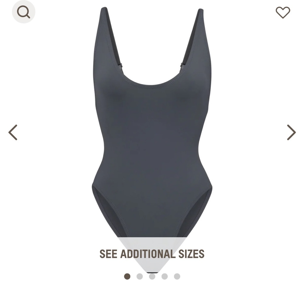 SKIMS Charcoal Scoop Neck One-Piece Swimsuit